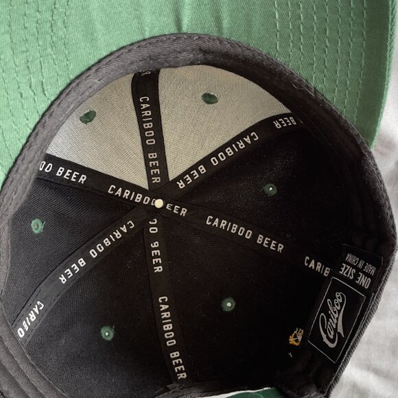 Cariboo Beer Two-Tone Hat — Black & Forest Green — Adjustable - Picture 3 of 4